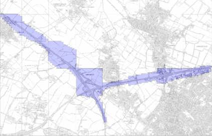 A map showing the Air Quality Management Area within South Cambridge