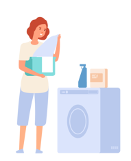 woman doing laundry