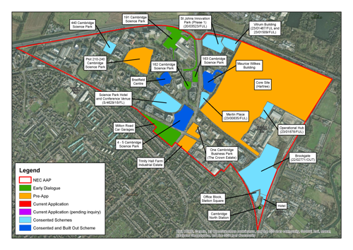 Map detailing the plans for North East Cambridge