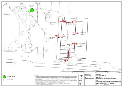 Map of Fire Exits at Northstowe Cabin