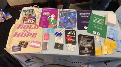 leaflets on table